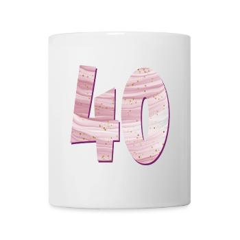 ZAHL 40 VIERZIG - VIERZIGJÄHRIGE GEBURTSTAG - Tasse - Weiß - Vorne