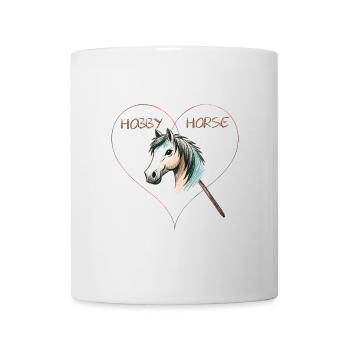 Hobby Horse gezeichnet mit Herz - Tasse - Weiß - Vorne