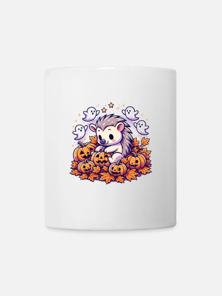 Sweet Pig Halloween Decor with Pumpkins - Mug - white