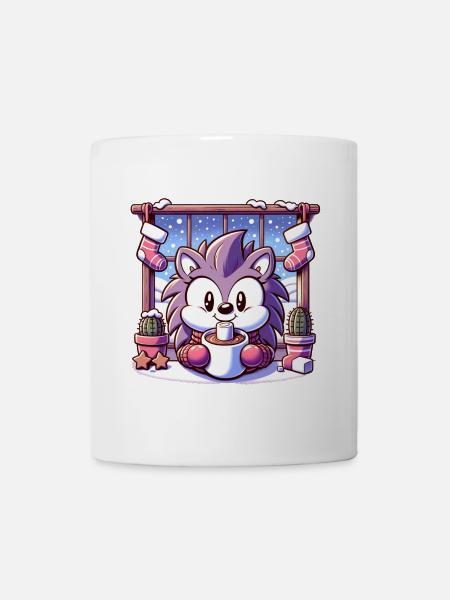 Igel mit Wintermotiv - Tasse - Weiß