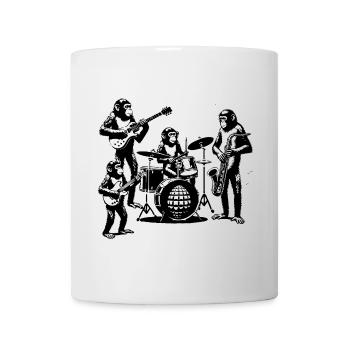 Monkey Ribbon | Chimpanzee Musicians - Mug - white - Front