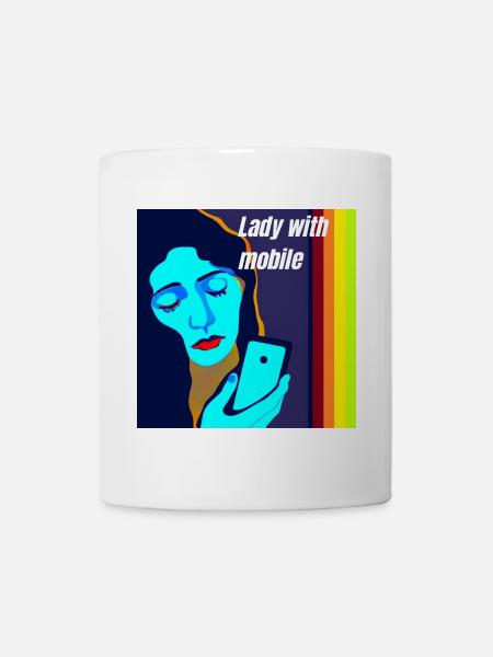 Madonna avec téléphone portable - Mug blanc - blanc