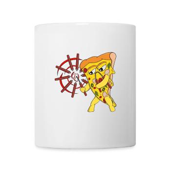 Pizza drôle d’arts martiaux - Mug blanc - blanc - Devant