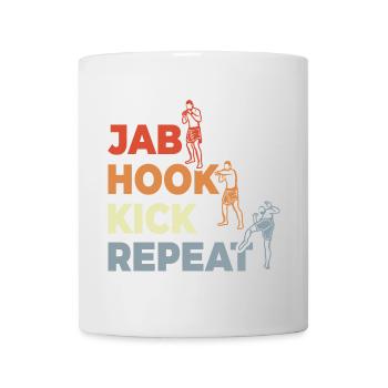Jab Hook Kick Repeat - Tasse - Weiß - Vorne