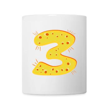 ZAHL 3 Jahre alt - Dreijähriger KÄSE - Tasse - Weiß - Vorne