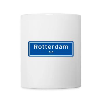 Rotterdam 010 signe de nom de lieu - Mug blanc - blanc - Devant
