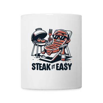 Steak It Easy Grilling Grill Cadeau Funny Chill - Mug blanc - blanc - Devant