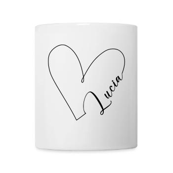 Lucia Nom Ligne de Coeur - Mug blanc - blanc - Devant