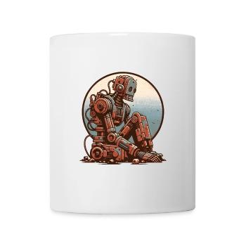 Robot, Romance, Chagrin d’amour, Rétro, Triste - Mug blanc - blanc - Devant