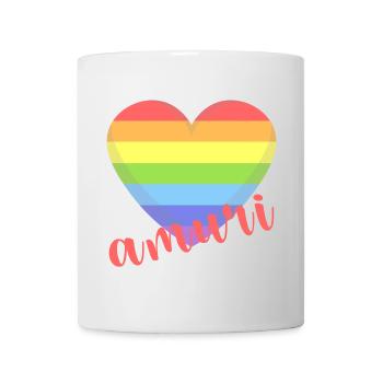 t-shirt amuri gay lgbt heart love love Liebe amor - Mug - white - Front