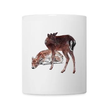 Hirschbabys, schenken Mädchen, niedlich - Tasse - Weiß - Vorne