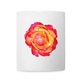 Rosenfoto pfirsich farben, blühen - Tasse - Weiß - Vorne
