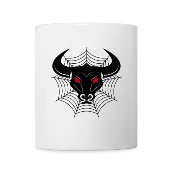 Bull's Head in Spider's Web – Dark - Mug - white - Front