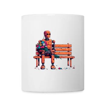 roboter rostig blumen robot love romantik - Tasse - Weiß - Vorne