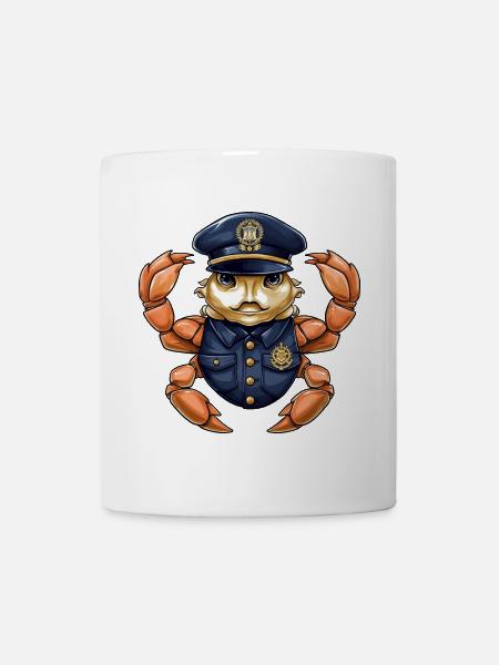 Krebs Polizei - Tasse - Weiß