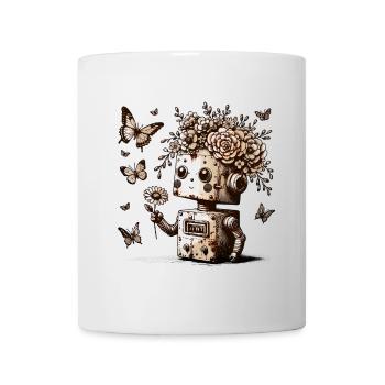 Robot Kid Vintage Robot Romance Amour Rétro - Mug blanc - blanc - Devant