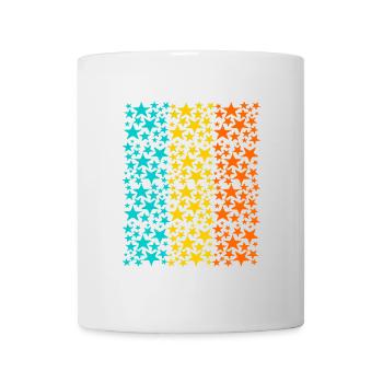 Leuchtende Regenbogensterne Muster - Tasse - Weiß - Vorne