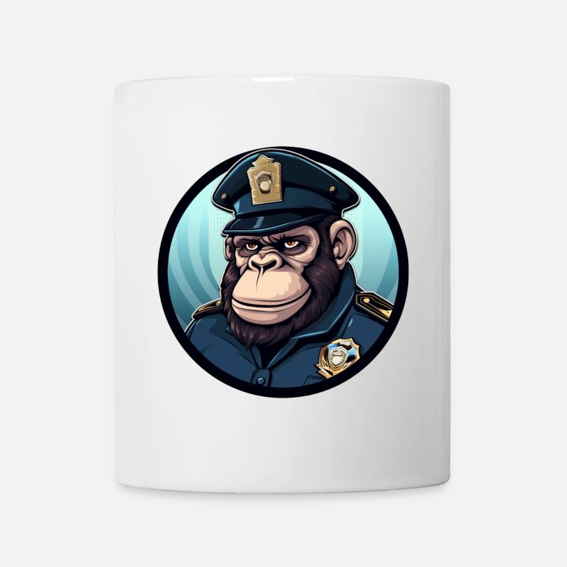 Polizei Gorilla - Tasse - Weiß