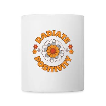 Rayonner de positivité style floral rétro - Mug blanc - blanc - Devant