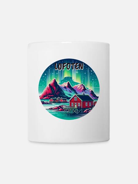 Lofoten Norwegen Nordlichter - Tasse - Weiß