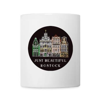 Rostock, Ostsee, Deutschland, Zeichnung - Tasse - Weiß - Vorne