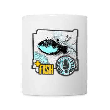 Aquatic Fish Illustration with Activist Badge - Tasse - Weiß - Vorne