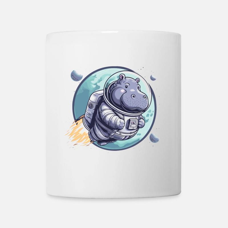 Hippopotame astronaute spatial - Mug blanc - blanc