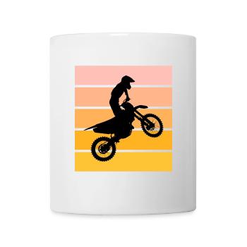 Motocross Silhouette Sonnenuntergang - Tasse - Weiß - Vorne
