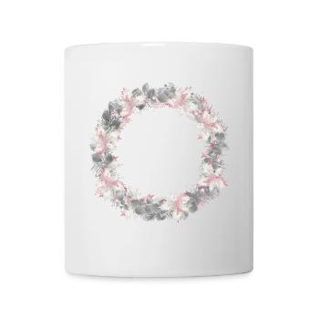 silver-coloured wreath of eucalyptus and holly - Mug - white - Front