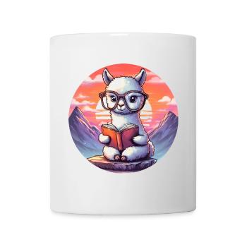 Well-read alpaca before sunrise - Mug - white - Front