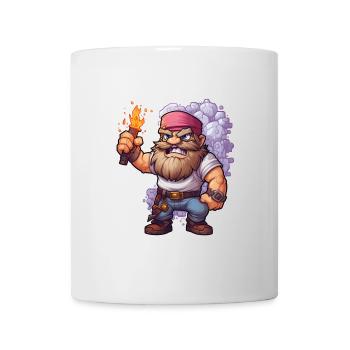 Pixel Dwarf With Torch Mining Game Shirt - Mug - white - Front