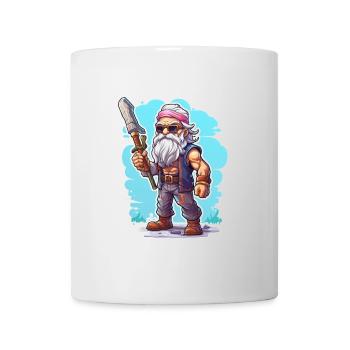 Pixel Rocker Mit Langem Bart Gaming Shirt - Tasse - Weiß - Vorne