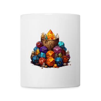 W20 Würfelbecher Fantasy RPG Shirt - Tasse - Weiß - Vorne