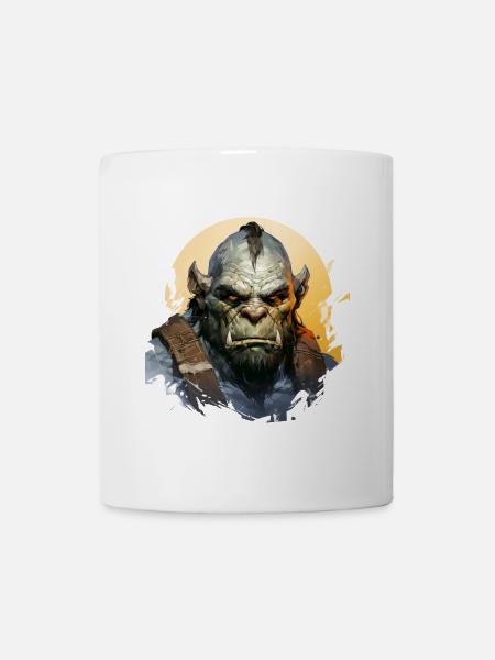 Ork Anführer Fantasy RPG Shirt - Tasse - Weiß