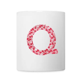 Lettre Q - teeshirt bisous - Mug blanc - blanc - Devant