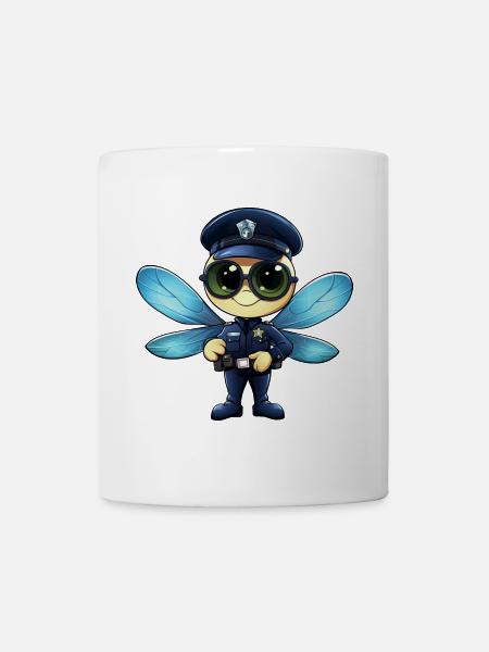 Libellen Polizei - Tasse - Weiß