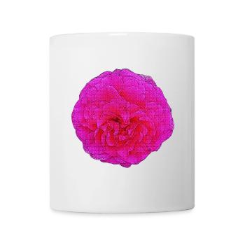 gefüllte rose, schöne blumen, rosatönte - Tasse - Weiß - Vorne