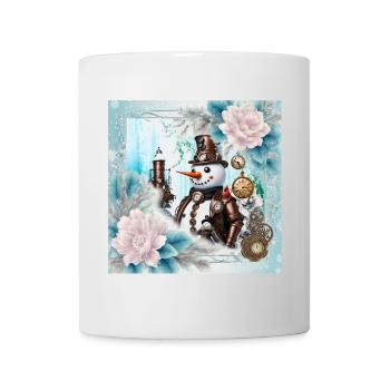Schneemann in der Zeit - Tasse - Weiß - Vorne