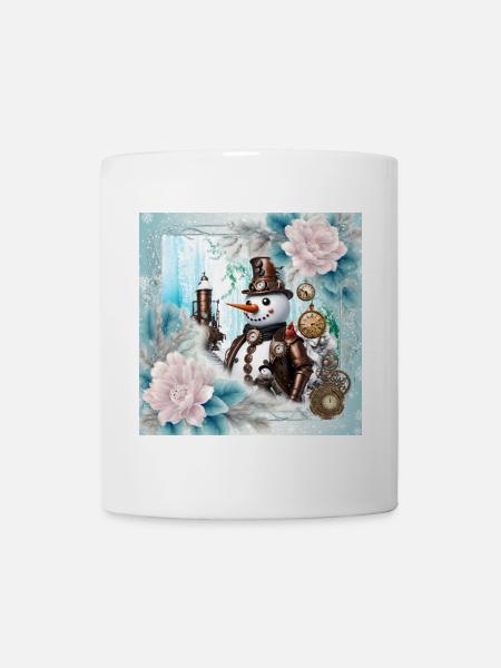 Schneemann in der Zeit - Tasse - Weiß