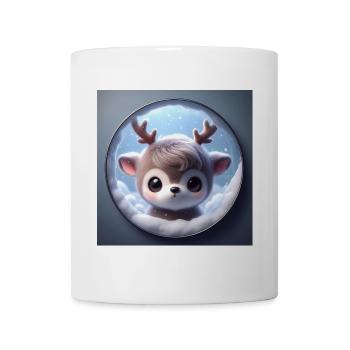 Cute little reindeer on clouds - Mug - white - Front