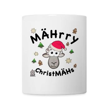 MÄHrry ChristMÄHs, Weihnachten, lustiges Schaf - Tasse - Weiß - Vorne