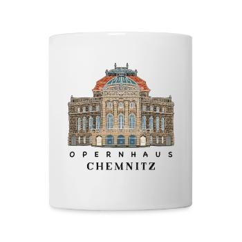 Chemnitz Opera House, Germany Drawing - Mug - white - Front