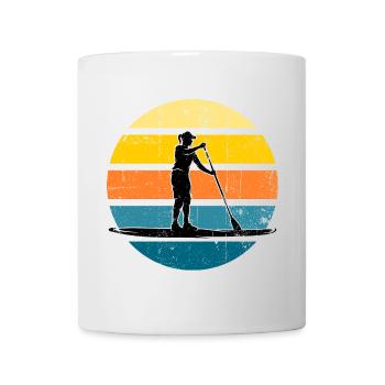 Sunset Paddleboard Silhouette - Tasse - Weiß - Vorne