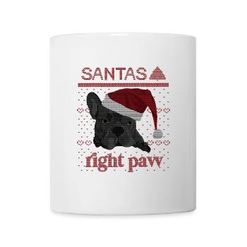 Santa's Night Paw – Bulldog Christmas Design - Mug - white - Front