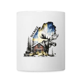 Sverige - Schweden - Elch - Schwedenhaus - Tasse - Weiß - Vorne