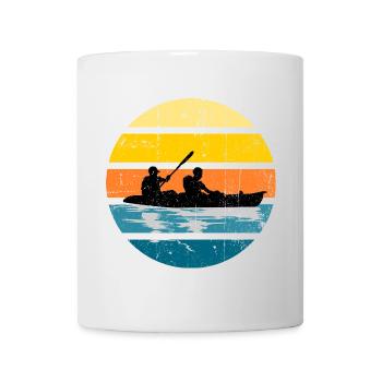 Kayak Duo Sunset Silhouette Circle - Tasse - Weiß - Vorne