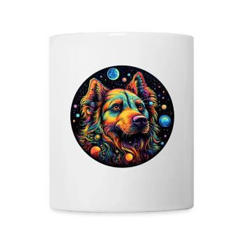Colorful Space Dog with Planets - Mug - white - Front