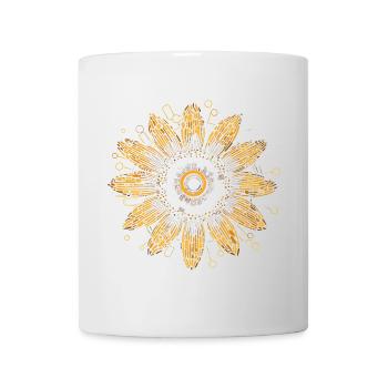 Boho Sunflower Mandala Pattern - Mug - white - Front