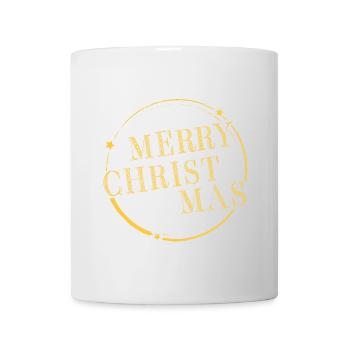 Merry Christmas Typo in a round Circle - Tasse - Weiß - Vorne