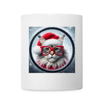 Maine Coon Cat as Santa Claus - Mug - white - Front